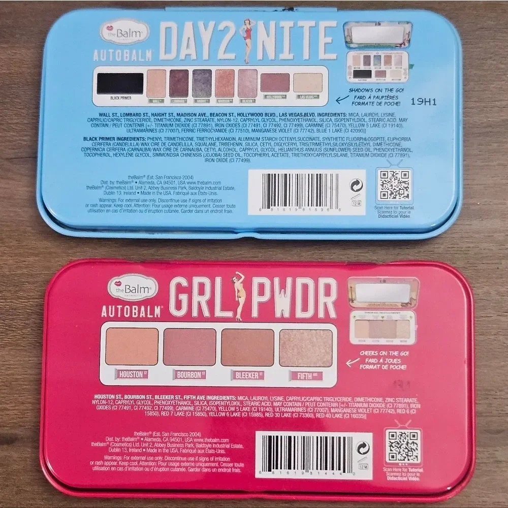 THE BALM autobalm Day2Nite & GRL PWDR Shadow Palettes